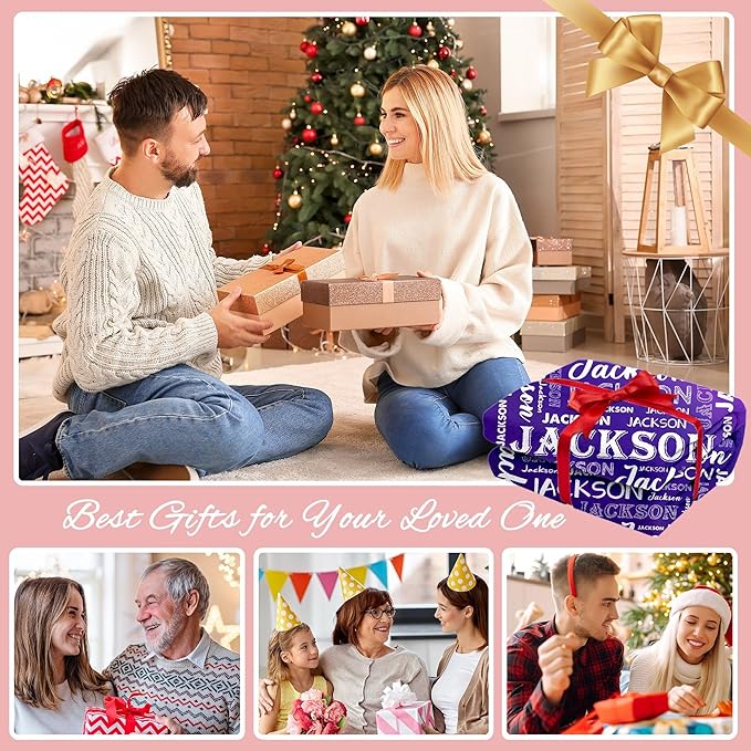 Ship Next Day, Personalized Baby Blanket with Name - Printed in USA, Custom Name Blanket for Boys Girls Kids, Customized Flannel Blankets Gifts for Teen Shower Toddlers Christmas Brithday