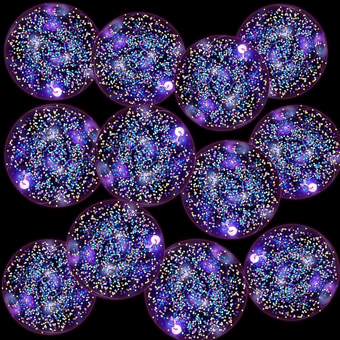 12 Pack 12 Inch Glow in The Dark LED Beach Ball Jumbo Confetti Glitters Inflatable Ball Swimming Pool for Party Pool Summer(Colorful)