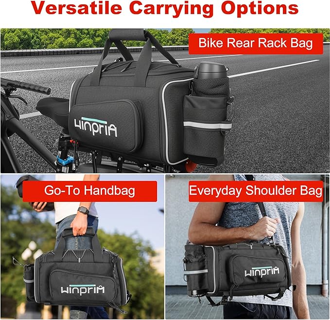 Bike Bags for Bicycle Rack Bag,18-20L Pannier Trunk Pannier with Rain Cover,Water Resistant Ebike Saddle Bag for Rear Rack handlebar Shoulder Bag for Commuter Travel Outdoor Cycling,1680D