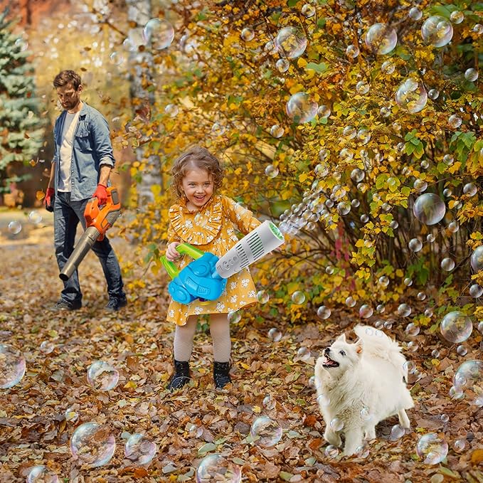 ArtCreativity Bubble Leaf Blower with 3 Refill Solutions, Bubble Toys for Toddlers 1-3, Birthday Gift Toys, Fun Outdoor Bubble Machine for Kids, Summer Outdoor Activities for Kids Ages 3-5