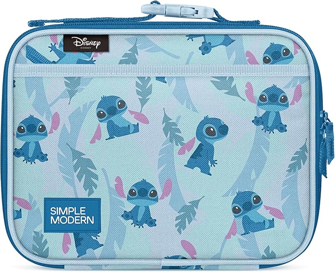 Simple Modern Disney Kids Lunch Box for School | Reusable Insulated Lunch Bag for Toddler, Girl, and Boy | Meal Containers with Exterior & Interior Pockets | Hadley Collection | Tropical Stitch