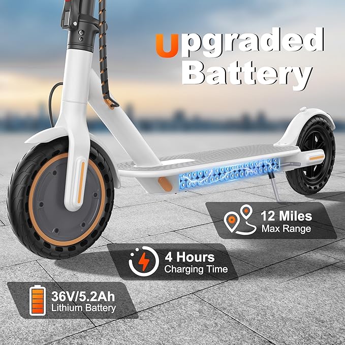 WERHY Electric Scooter, 350W/500W Motor, Top Speed 19/22 mph, Max 16/23/25/28Miles Ranges, Foldable E Scooter for Adults