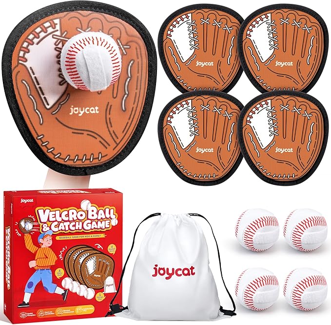 JoyCat Toss and Catch Ball Game Set,Kids Toddler Baseball Glove,Beach Yard Games,Sports&Outdoor Kids Toys,Birthday for 3 4 5 6 7 8 9 10+Year Old Boys Girls