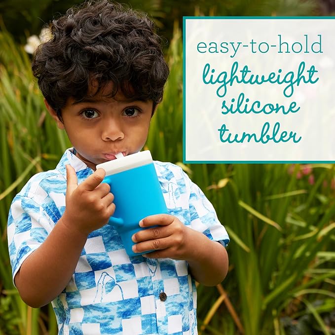 Infantino My 1st Tumbler, Silicone Sippy Cup with Straw & Handle, Spill-Resistant Baby Cup for On-the-Go, BPA-Free Transition Bottle