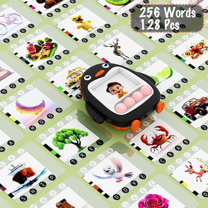 COOVA Word Pop & Talking Flash Cards for Kids Ages 4-8, Matching Letter Game, Spelling Phonics Sight Words Flash Cards Kindergarten & 1st Grade, Pocket Speech CVC Word Games, Learn to Read Toys