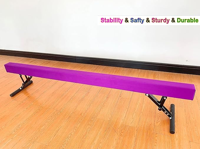 Adjustable Balance Beam 8 ft Gymnastic Beam Adjustable Height for Kids and Teenage of All Gymnastic Levels, Gymnastic Training Beam Gymnastic Equipment for Athlete Home and Gym Club Use