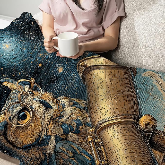 Owl Throw Blanket Ultra Soft Owl Starry Sky Flannel Blanket Lightweight Cozy Print Blankets Gift for Women and Men Couch Sofa Bed 80" x 60"