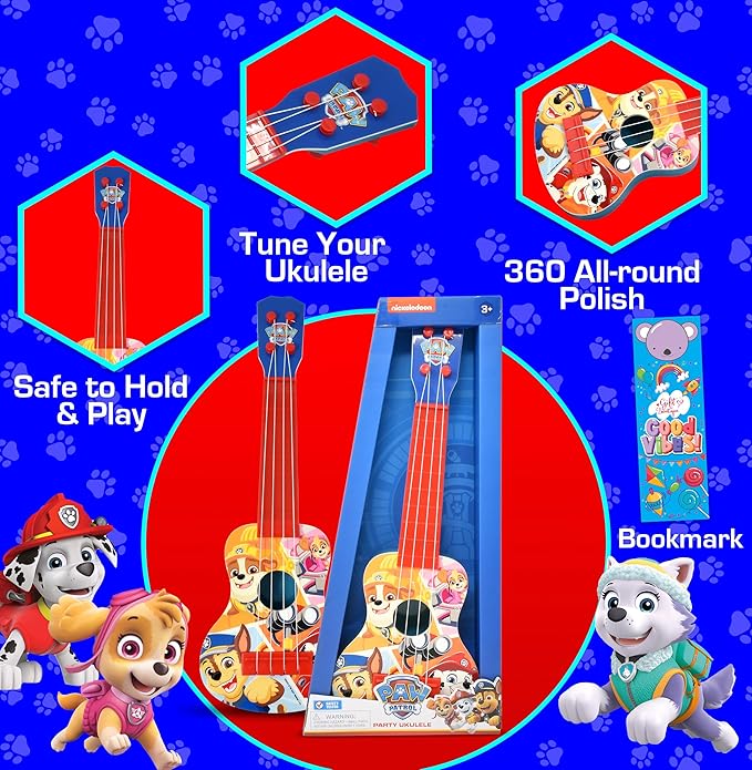 Paw Patrol Kids Toy Ukulele Guitar 4 String for Toddlers Party Guitar Ukulele Play Musical Instrument Mini Children Guitar Beginner for Kids