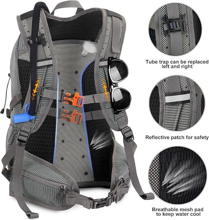 Hydration Backpack 3L Water Bladder, Hiking Water Backpack with Rain Cover, Insulation Hydration Daypack Rucksack for Cycling