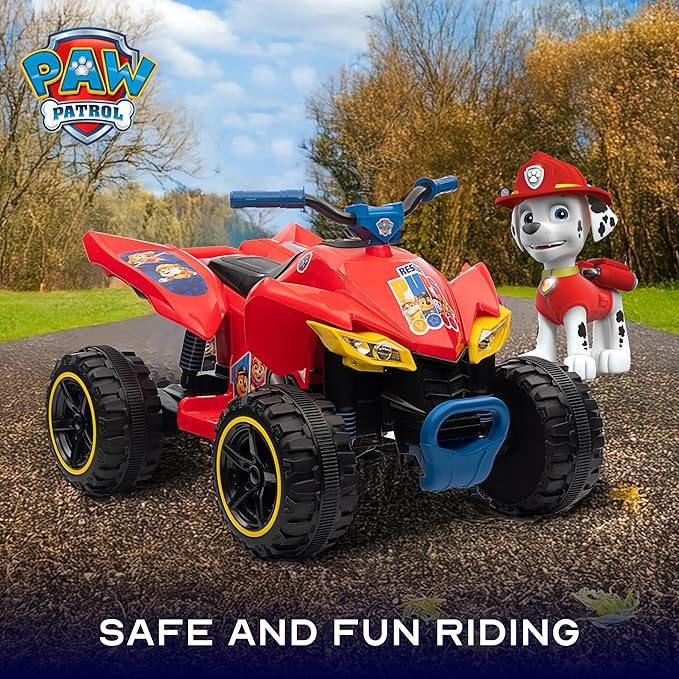 Paw Patrol - 12V ATV Ride On Toy, Adventure-Ready Vehicle for Young Fans, Durable Construction for Outdoor Use (Red)
