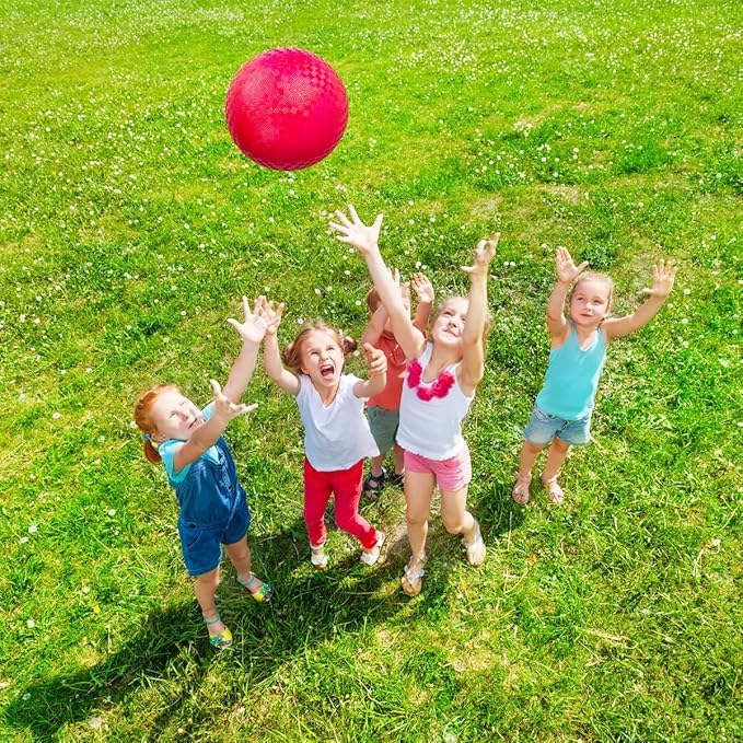 EVERICH Playground Balls Kickball, 6 or 12 Pack 8.5" Dodgeballs Bouncy Kick Balls for Kids Adults Outdoor Indoor, 4 Square Ball School Yard Games for Boys Girls 3-5 5-8 8-12 with Pump