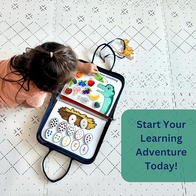 Montessori Busy Board, Quiet Busy Book for Toddlers 3, Toddler Activity Books Ages 3+, Toddler Preschool Learning Activities, Travel Toys for Toddlers 3-5