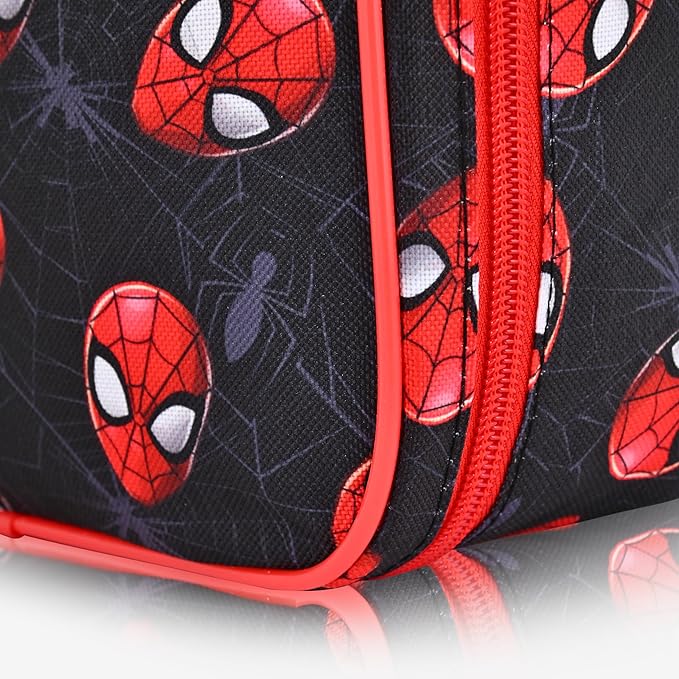 Fast Forward Marvel Spiderman Lunch Box for Kids | Insulated Lunch Bag Lunch Box for Boys, Girls, Unisex | Reusable Black Lunchbox