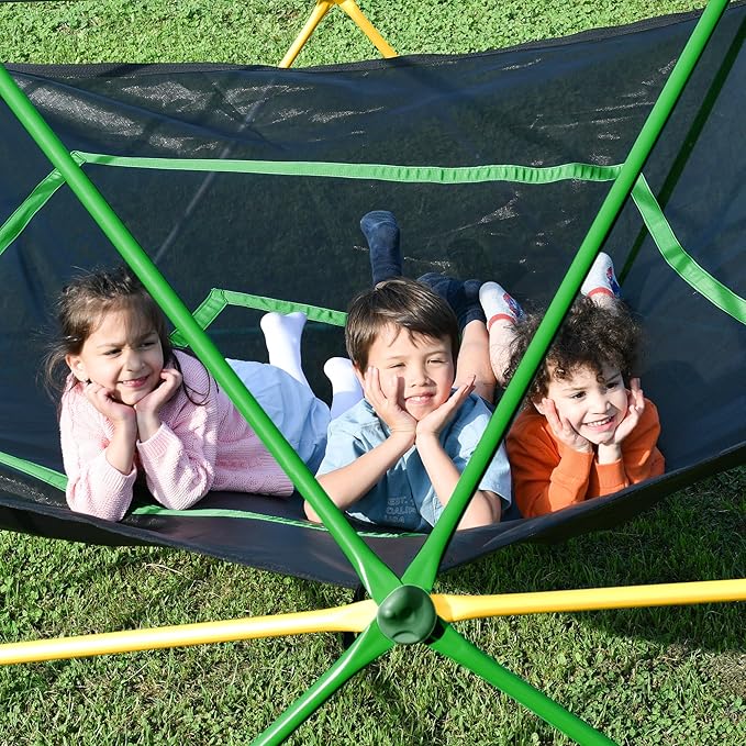 Merax 13FT Climbing Dome with Hammock, Outdoor Geometric Dome Climber Play Center for Kids 3-10 Supporting 1000 lbs, Easy Assembly Jungle Gym