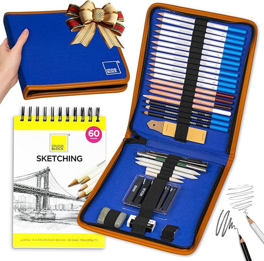 COLOUR BLOCK Drawing Pencils & Kits-Art Supplies for Kids, Teens, Adults-Colored Pencils, Charcoal, Pastels, Sketch Books for Artists, Anime Drawing, Architecture