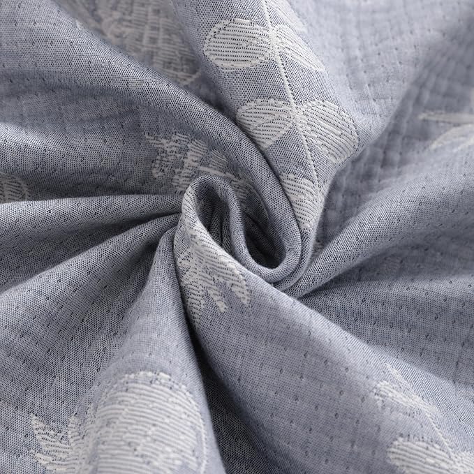 NTBAY 3 Layer Oversized Muslin Cotton Toddler Blanket, 45x60 Inches Jacquard Reversible Nursery Bed Blanket, Super Soft and Thermal Crib Blanket for All Seasons, Baby Gift, 45"x60", Blue Pineapple