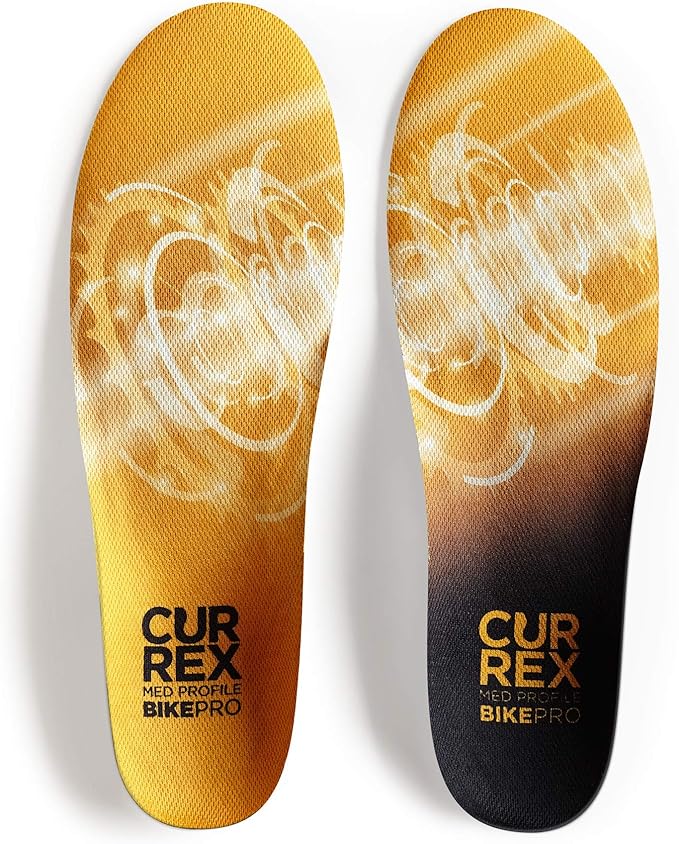 Currex BikePRO Insoles - Yellow, Unisex, Shoe Insert, Medium Arch, Improve Muscle Efficiency, Reduce Injuries, Comfort, Airflow, 1-2 Years