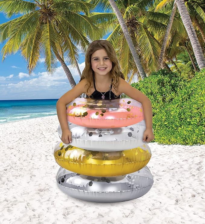 CoTa Global Inflatable Pool Float Tube Confetti Premium Swim Ring Heavy Duty Vinyl Flotation Pool Floats Toy for The Beach, Party, Vacation, UV Resistant - Pool Party