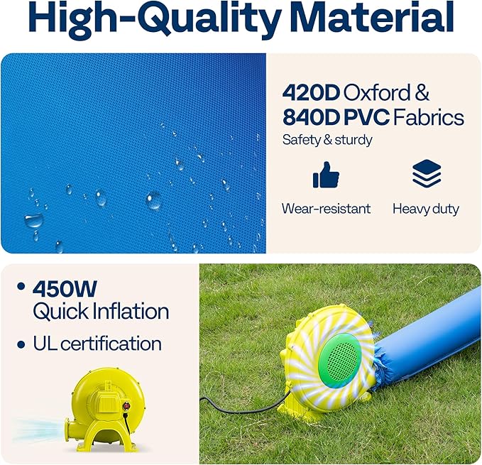 VIVOHOME 7 in 1 Bounce House for Kids, Fruit Theme Inflatable Bouncy Castle with Slide, 12x12 FT Inflated Bouncer for Outdoor with Blower, Basketball, Climb, Jump Area, Ball, Water Pool, Hoop