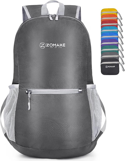 ZOMAKE Ultra Lightweight Hiking Backpack 20L, Packable Small Backpacks Water Resistant Daypack for Women Men(Medium Grey)