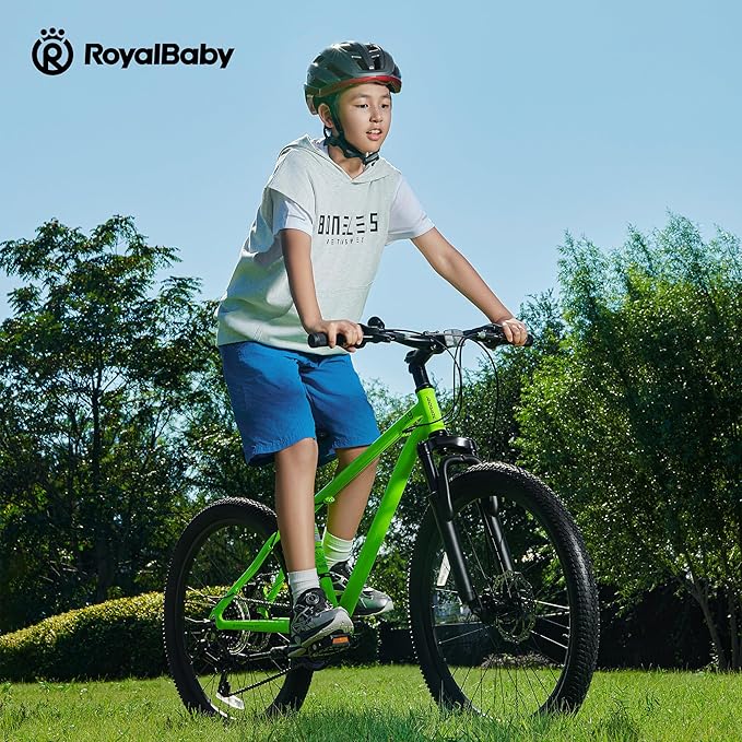 RoyalBaby Kids Mountain Bike for Boys and Girls, Ultra-Light Aluminum 20-24 Inch Wheel Bicycle for 6-14 Years Old Children, 7/21-Speeds Drivetrain