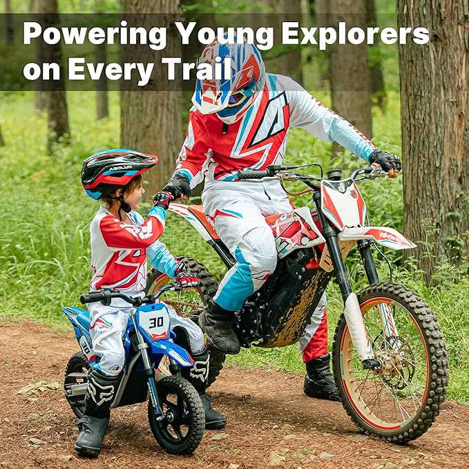 Electric Dirt Bike for Kids, Powerful Motorcycle for Ages 3-6, 24V 2.6Ah Lithium Battery, Dual Shock Absorption, 2 Speed Modes, Safe Disc Brake, 12Inch Off Road Tires, Orange