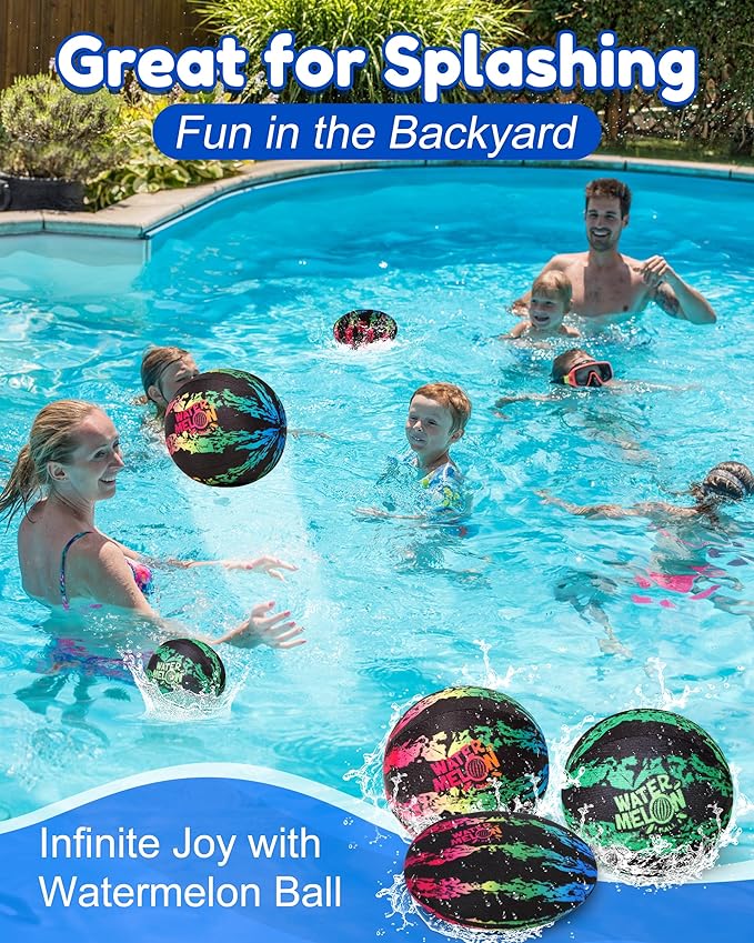 Watermelon Ball Water Skipping Ball – Water Pool Toys & Bouncing Games for Swimming Pool, Beach & Lake, Perfect for Kids Ages 8-12, Teens & Family Fun, Summer Must Have