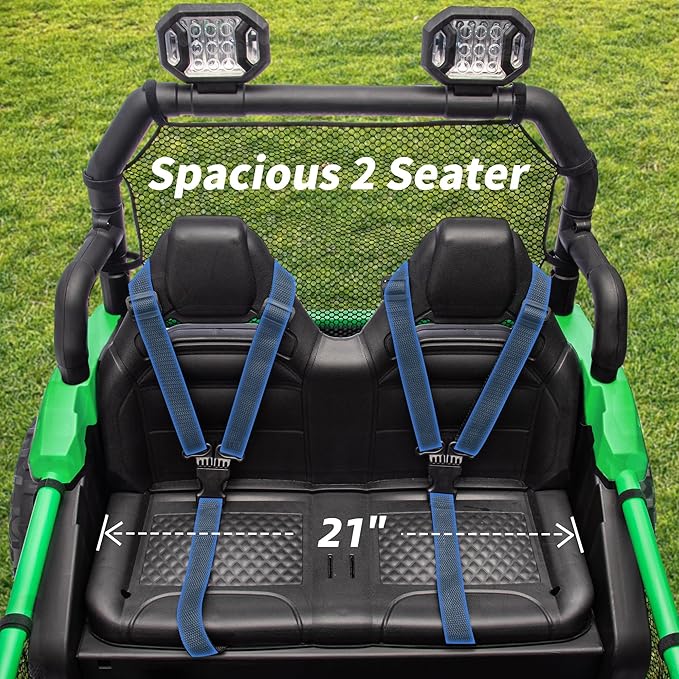 24V Kids UTV, 4WD 2 Seater Ride-on Toy Electric Car for Big Kids with Remote Control, 2WD/4WD Switchable, 4x200W Motor - Army Green