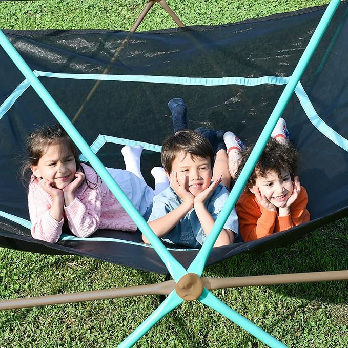 Merax 13FT Climbing Dome with Hammock, Outdoor Geometric Dome Climber Play Center for Kids 3-10 Supporting 1000 lbs, Easy Assembly Jungle Gym