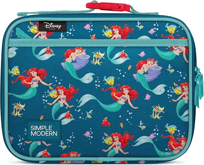 Simple Modern Disney Kids Lunch Box for School | Reusable Insulated Lunch Bag for Toddler, Girl, and Boy | Meal Containers with Exterior & Interior Pockets | Hadley Collection | Ariel's Day Dream