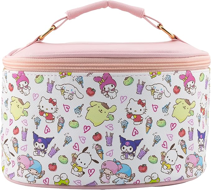 Sanrio Hello Kitty Makeup Bag – Makeup Organizer, Travel Toiletry Bag for Women & Girls | Cute Cosmetic Bag, Train Case for Kids, Travel Bag, Toiletry Bag for Women, Make up Storage | Ages 3+