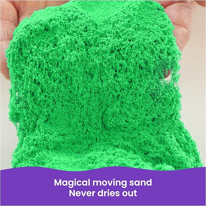 Kinetic Sand, 2.5lbs Green Play Sand, Amazon Exclusive, Resealable Bag (Packaging May Vary), Sensory Toys, Holiday Gifts & Stocking Stuffers for Kids Ages 3 and up