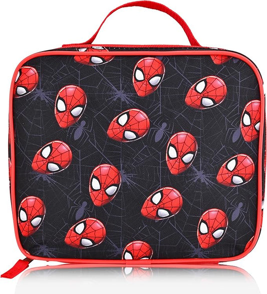 Fast Forward Marvel Spiderman Lunch Box for Kids | Insulated Lunch Bag Lunch Box for Boys, Girls, Unisex | Reusable Black Lunchbox