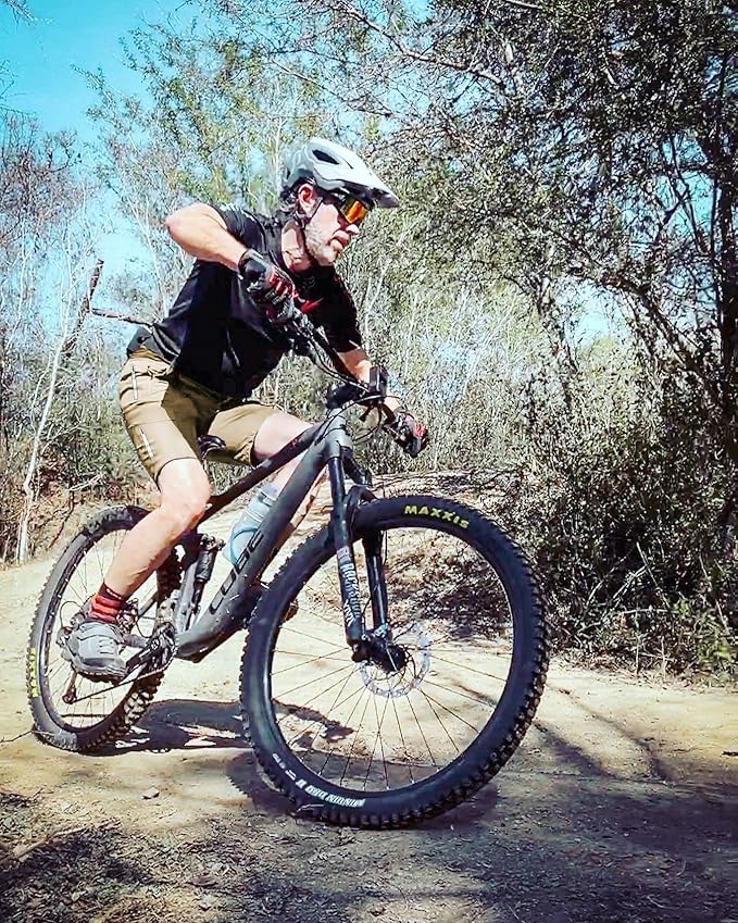 Lo.gas Mountain Bike Shorts for Men,3D Padded Loose-fit Cycling Biking Bicycle Shorts Mens with Underwear Zipper Pockets