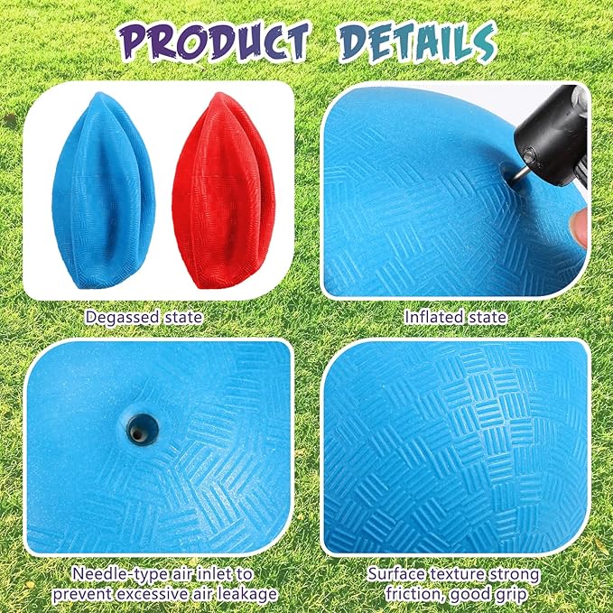 Jerify 12 Pcs Playground Balls Bulk 13 Inch Bouncy Dodgeball Inflatable Kick Balls Kickball Dodgeball Handball for Kids Adults Indoor Outdoor Ball Games Gym Picnic Camp Yoga Exercise