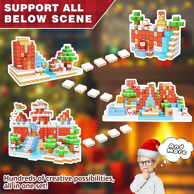 150PCS Magnetic Building Blocks Christmas Set, Advent Calendar 2025, Magnet Toys for Kids, STEM Construction Toy for Kids Ages 3+, Creative Magnetic Cubes Toy with Santa, for Boys & Girls