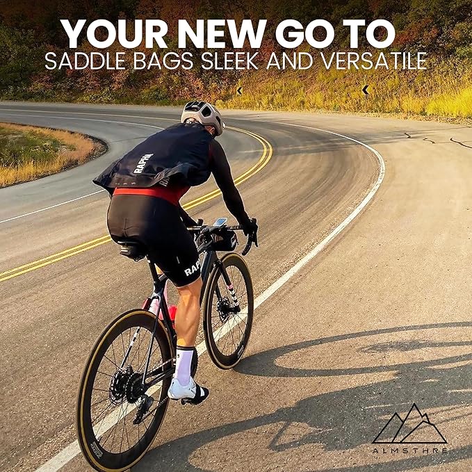 Signature Bike Saddle Bag – Midnight Black | 0.5L Bike Seat Bag (3" x 5.25" x 2") | Water-Resistant Ripstop, Waterproof Zipper, Internal Pocket | Durable Under Seat Storage