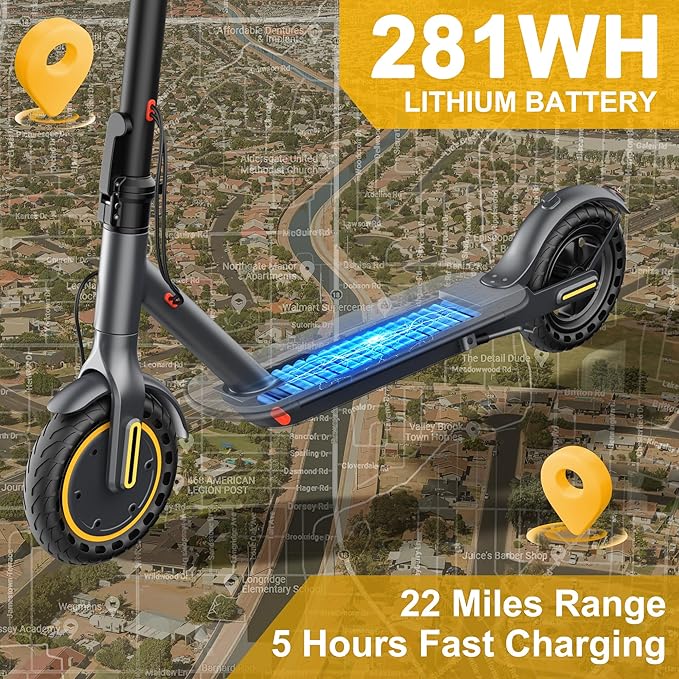 10/8.5" E Scooter for Adults 19-22 MPH Sport Escooter 350W/500W Motor, Electric Scooter 15-22 Miles Range, Bearing 265 LBS/APP Control,with Seat Parent ASIN: B0FHB4G2WQ