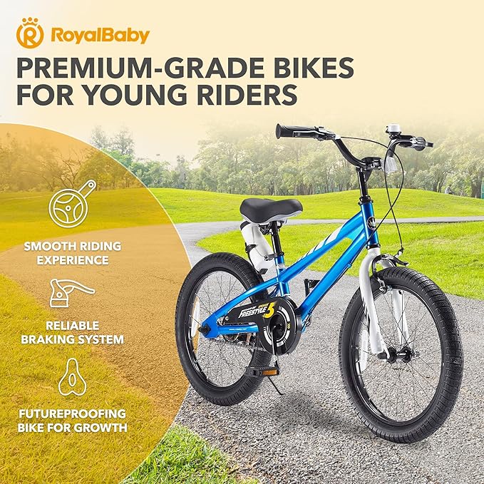 RoyalBaby Kids Bike EZ Balance to Pedal Dual Handbrake Toddlers Boys Girls Bicycle 12-20 Inch for Age 3-10 Years