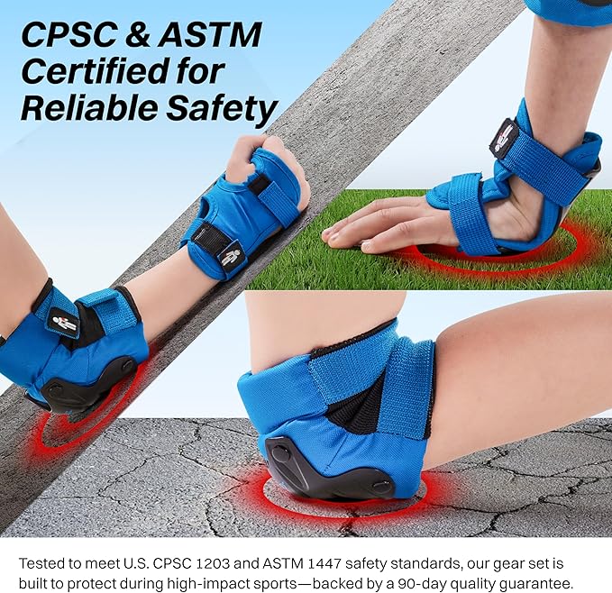 ZIFFY Knee Pads for Kids, Adjustable Knee and Elbow Pads Set with Wrist Guard, Protective Gear for Boys Girls Skateboard Roller Skating Cycling Bike – 2 Sizes, 4 Colors by Jova