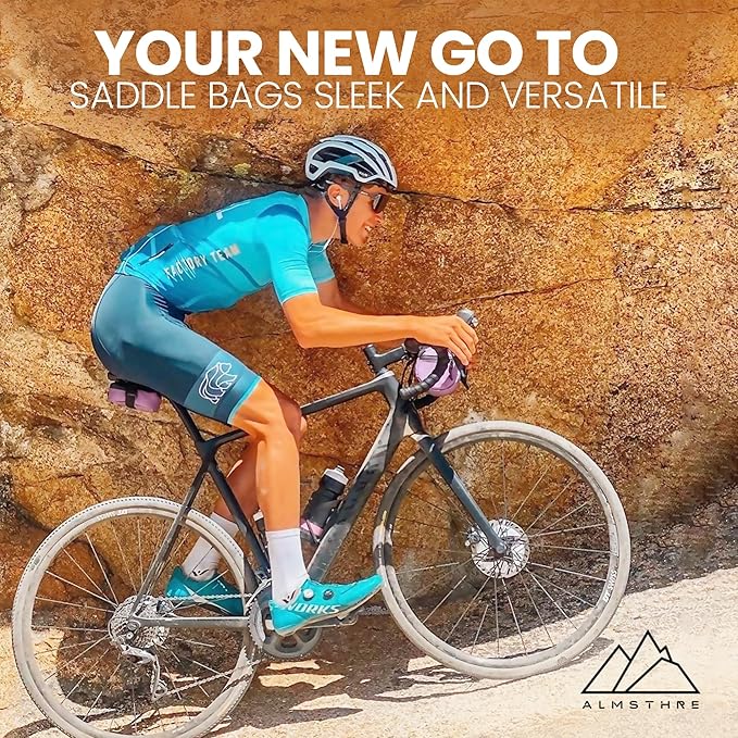 Signature Bike Saddle Bag – Violet | 0.5L Bike Seat Bag (3" x 5.25" x 2") | Water-Resistant Ripstop, Waterproof Zipper, Internal Pocket | Durable Under Seat Storage