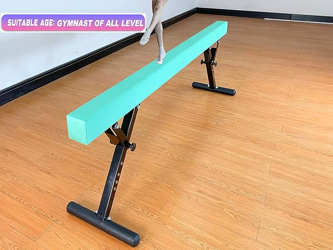 Adjustable Balance Beam 8 ft Gymnastic Beam Adjustable Height for Kids and Teenage of All Gymnastic Levels, Gymnastic Training Beam Gymnastic Equipment for Athlete Home and Gym Club Use