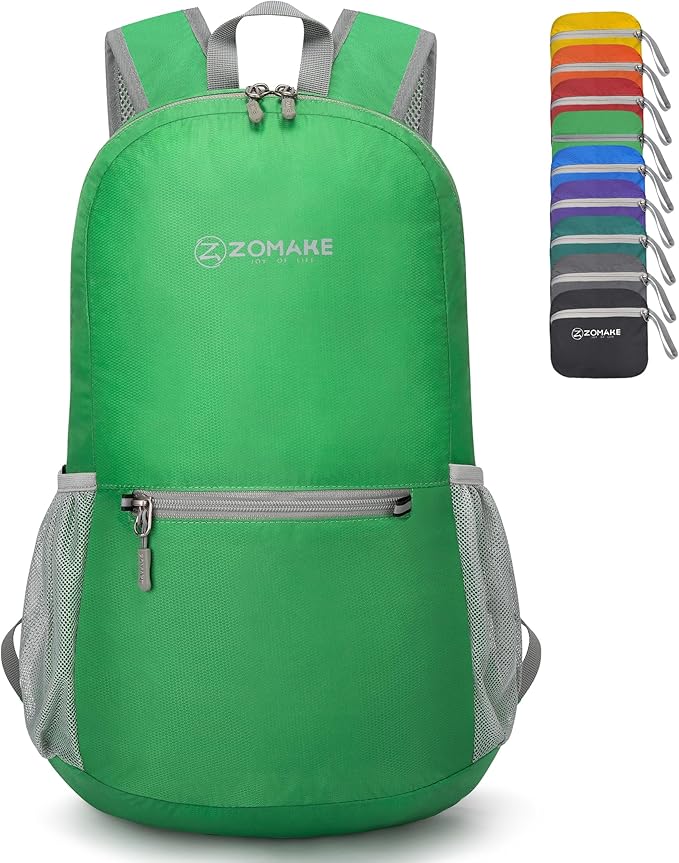 ZOMAKE Ultra Lightweight Hiking Backpack 20L - Packable Small Backpacks Water Resistant Daypack for Women Men(Grass green)