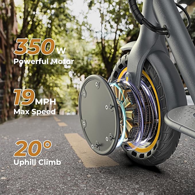 WERHY Electric Scooter, 8.5"/10"/14" Tire, Powerful 350/500W Motor, Top Speed 19/22 MPH, 21-49Miles Max Range, Folding Escooter for Adults & Teens with Dual Braking