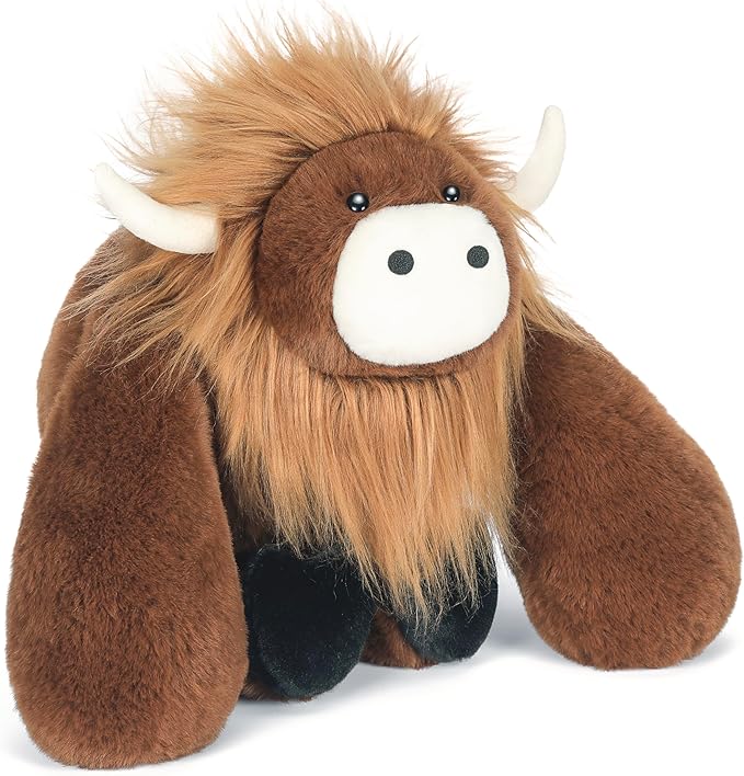 IKASA Highland Cow Stuffed Animals Plush Toys,12.5 inches Cute Cuddly Plushie Soft Small Plushy Fluffy Toy, Gifts for Family Kids Girls Boys Children