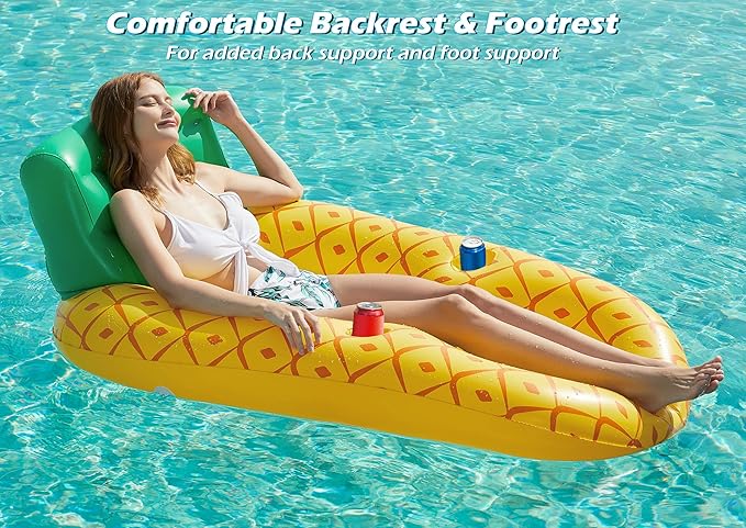 Jasonwell Inflatable Pool Float Adult - Pool Floaties Lounger Floats Raft Floating Chair Water Floaty for Swimming Pool Lake Lounge Float with Cup Holders Beach Pool Party Toys for Adults Kids