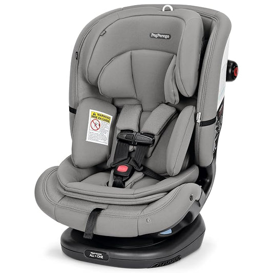 Peg Perego Primo Viaggio All-in-One Convertible Car Seat – Newborn to 10+ Years – 5-120 lbs – Height Adjustable & Slim, 100% FR-Free, Made in Italy, Mercury (Grey)