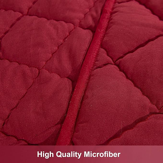 NTBAY Down Alternative Toddler Comforter, Lightweight and Warm Solid Color Baby Crib Quilted Blanket, 39x47 inches, Red