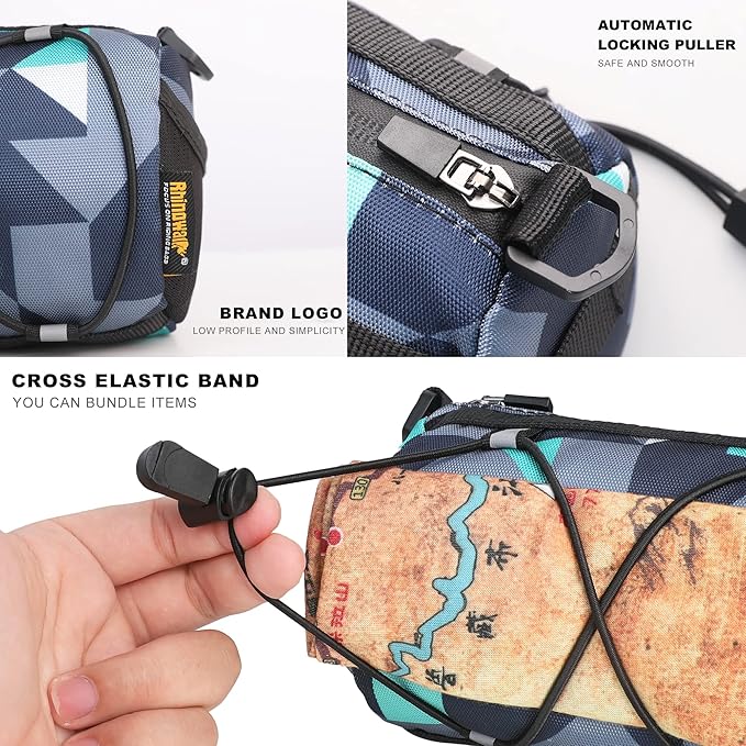 Rhinowalk Bike Handlebar Bag, Bicycle Front Bag Shoulder Bag Storage Bag with Shoulder Strap for Road Mountain Bike Cycling Travel