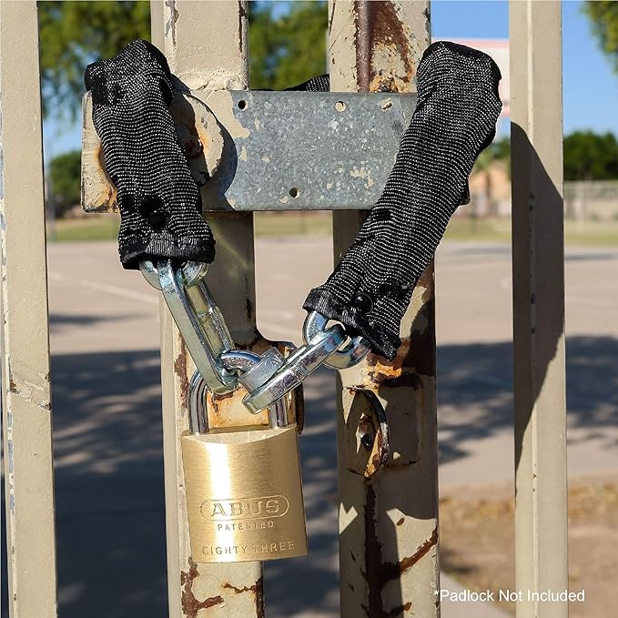 ABUS Hardened Steel 12KS 6 Foot x 1/2" Thick Square Security Chain for Bikes, Containers, Trailers, ATV's, Motorcycles and Personal/Industrial Property